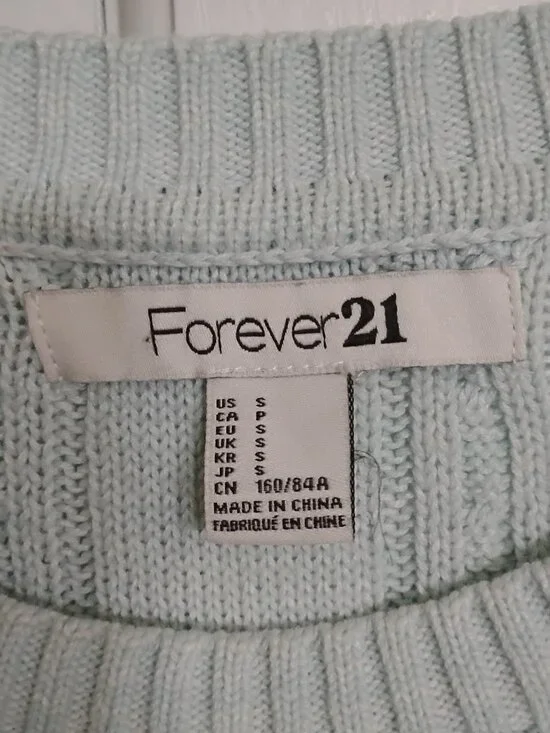 Forever 21 Cotton Blend Aqua Ombre Pullover Sweater - Picture 4 of 6